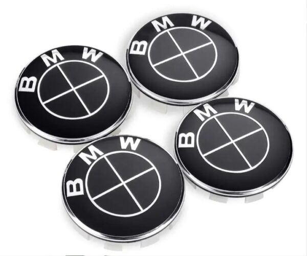 BMW FULL BLACK WHEEL CAPS 55mm (SET OF 4)