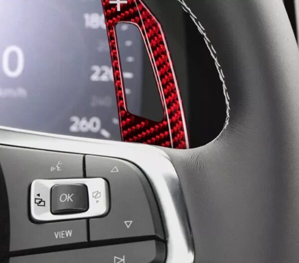 VW GOLF 7 RED CARBON PADDLE SHIFTS - Image 2