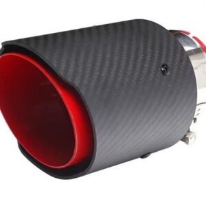 AKRO 89mm RED MATTE CARBON EXHAUST TIP